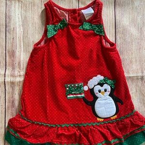 Nannette Baby Santa Penguin Dress